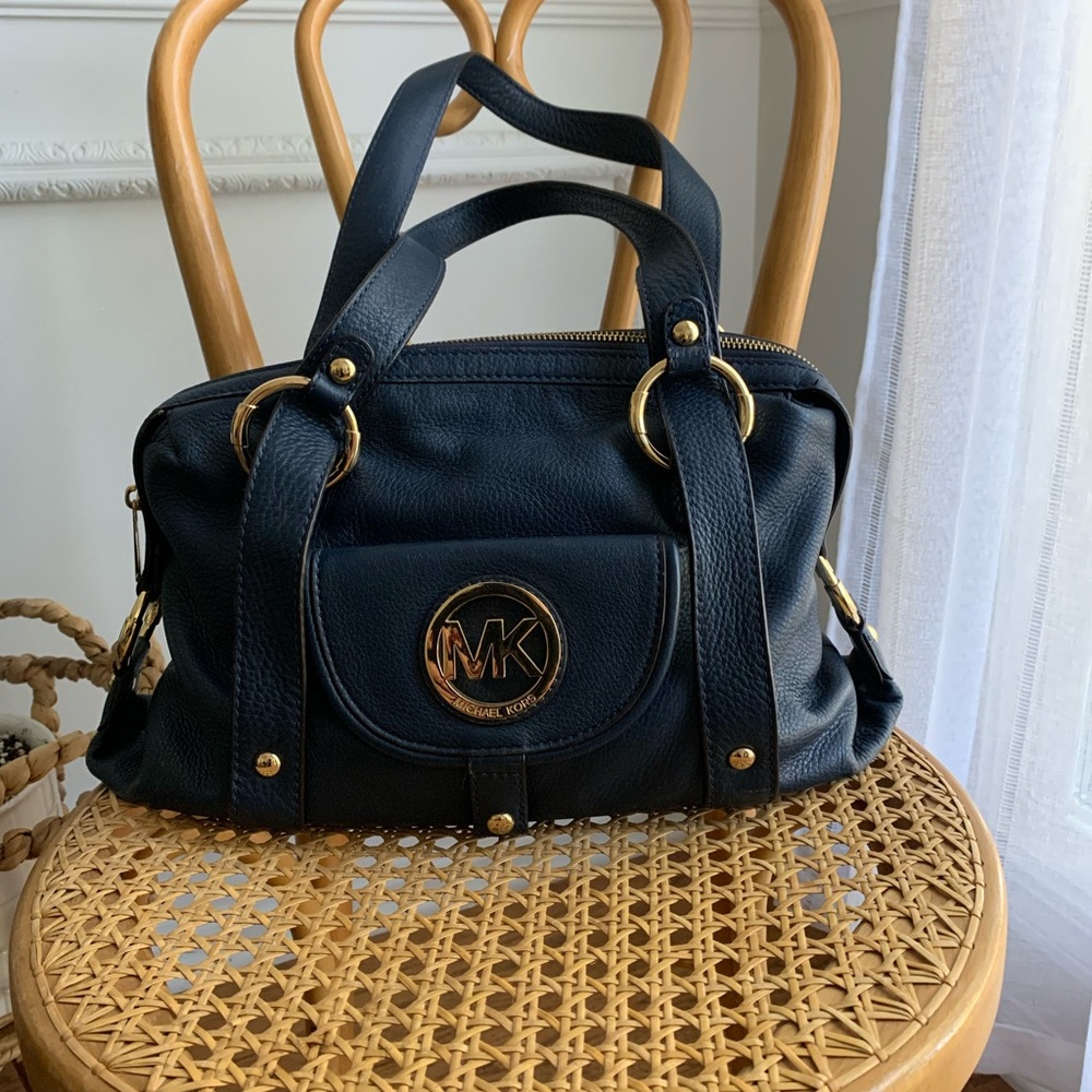 Michael Kors Navy Blue Leather Handbag